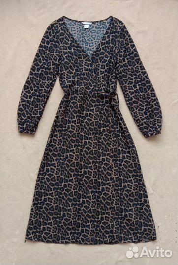 Платье леопардовое на запАх 42 размер