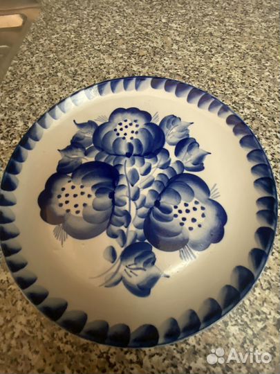 Тарелка -блюдо Гжель