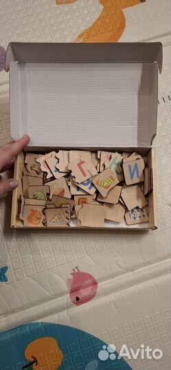 Азбука паровозик деревянная