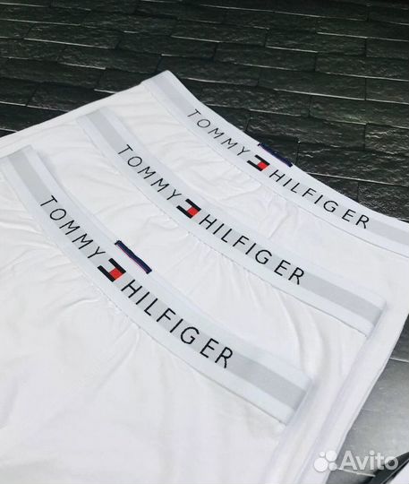 Трусы мужские tommy hilfiger белые хлопок арт.637