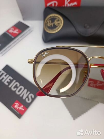 Очки ray ban Ferrari 3748 коричневые