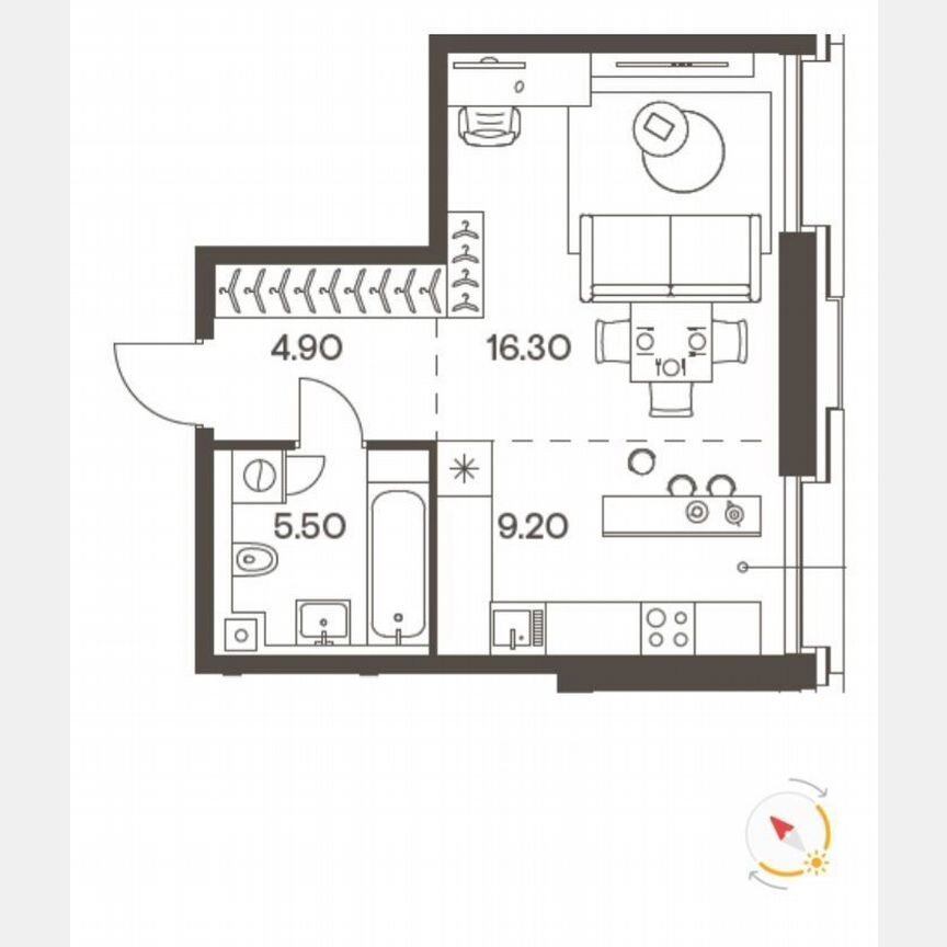 1-к. квартира, 35,9 м², 5/17 эт.
