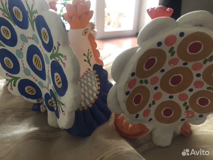 Статуэтка индюки Дымковская винтаж 90е годы