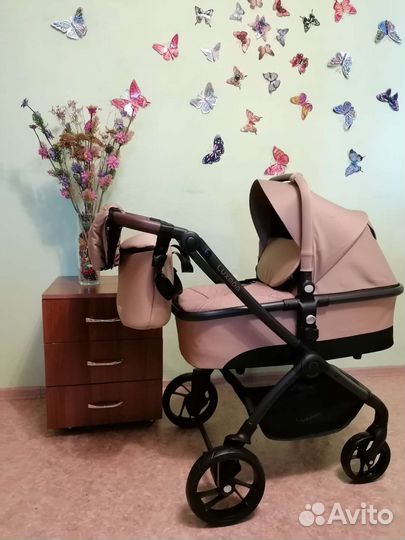 Новая коляска 3в1 Luxmom 92 (капучино)
