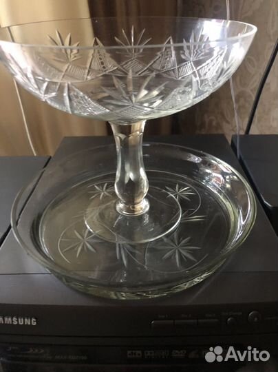 Ваза для фруктов и конфет на ножке СССР