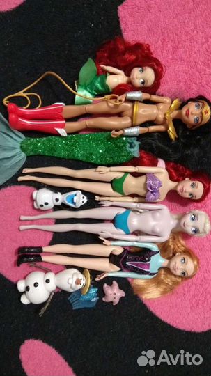 Эльза, Анна, Барби, Ариэль