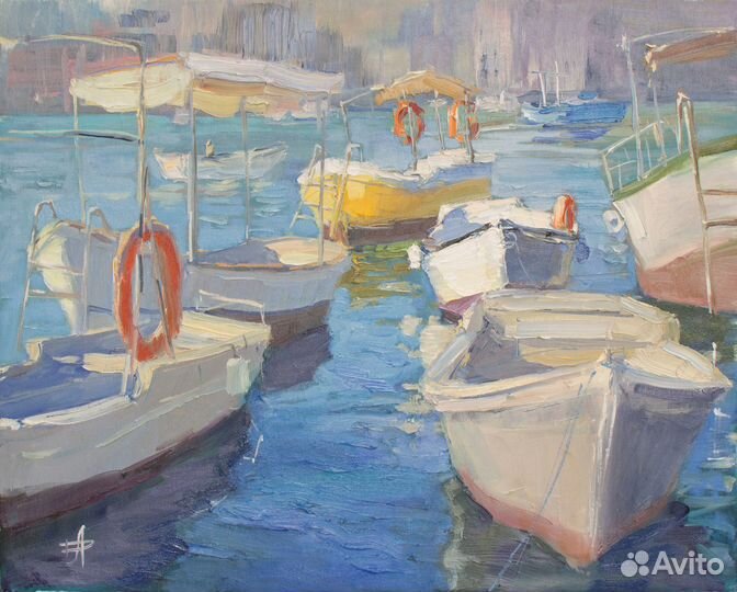 244 Желтая лодка Балаклавы кисти Анны Давыдченко