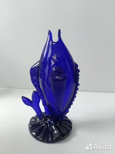 Ваза для цветов синее стекло СССР