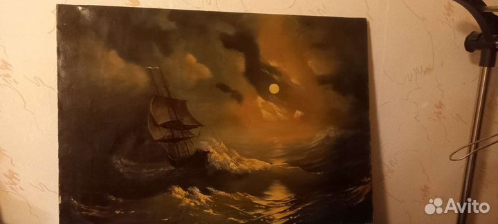 Айвазовский буря на море, картина маслом холст