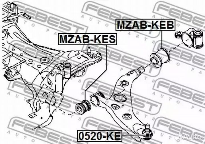 Febest mzab-KEB С-б.зад.пер.рычага mazda CX-5 KE 2