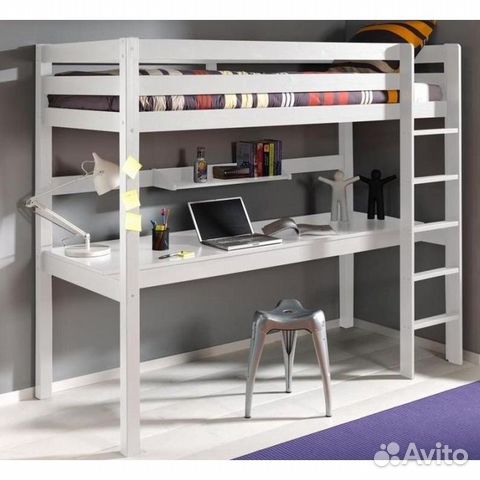 Кровать чердак с рабочим местом для подростков