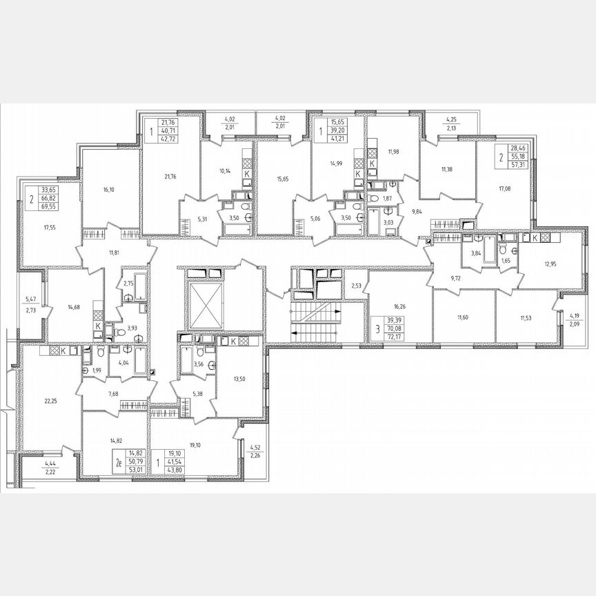 3-к. квартира, 72,2 м², 2/8 эт.