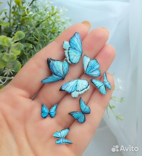 Серьги-гвоздики полимерная глина