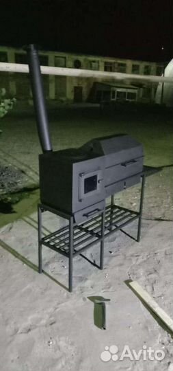 Мангал с печью под казан