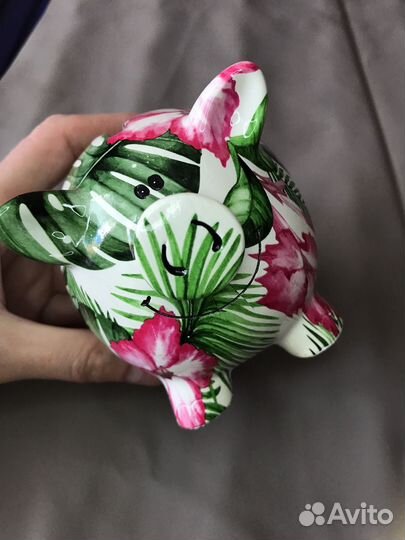 Хрюшка копилка фарфоровая новая