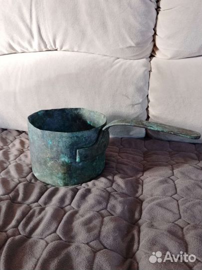 Ковш старинный медный