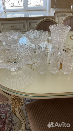 Хрустальная ваза комплект