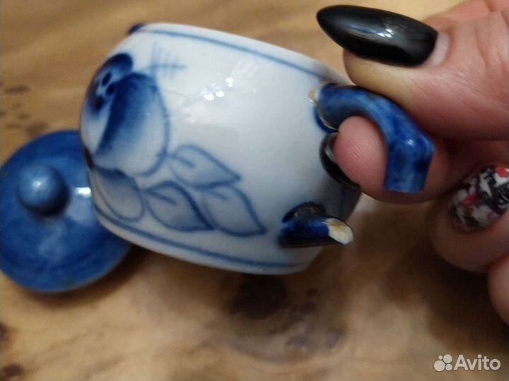 Гжель самовар с чайничком 1950-60г