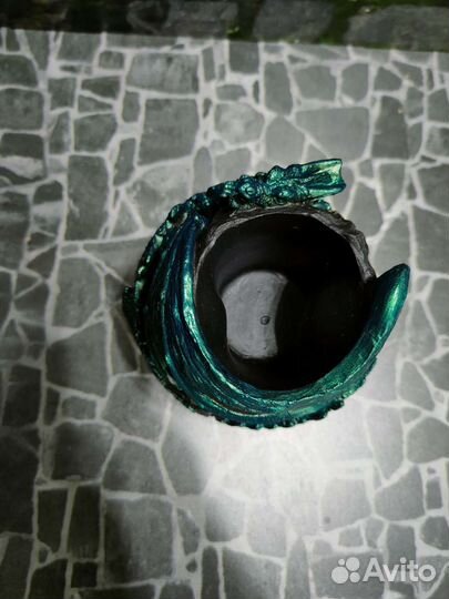 Гипсовая статуэтка кашпо Дракон