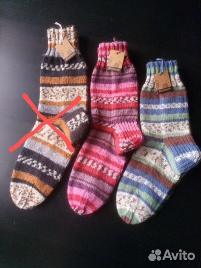Носки шерстяные вязаные ручная работа