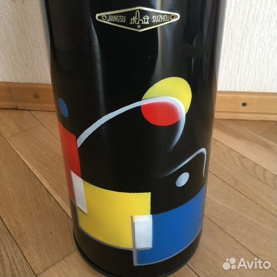 Термос времен СССР с помпой, китайский, новый