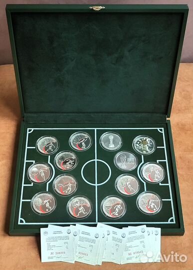 3 рубля полный набор 14 монет Чемпионат Мира 2018