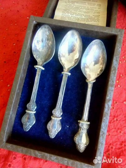Набор винтажных чайных ложек (серебряное покрытие