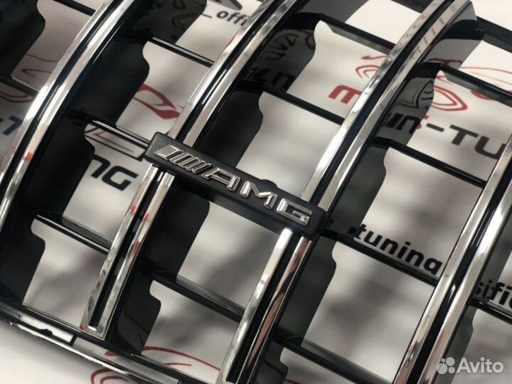 Решетка Mercedes GLE w166 GT style хром + AMG лого