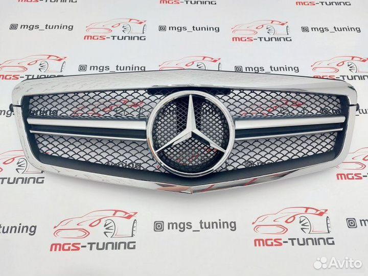 Решетка E-class W212 09-13 хром полоса и хром обод
