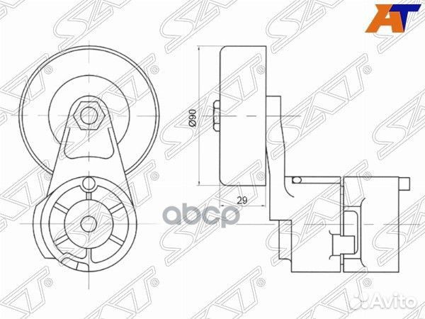 Натяжитель приводного ремня hyundai santa FE 2
