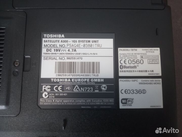 Ноутбук toshiba