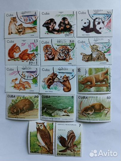 Марки животных Куба