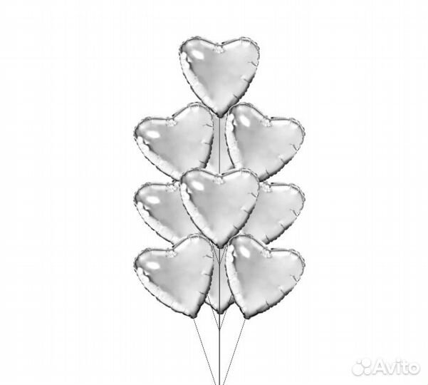 Шар с гелием сердце 45см