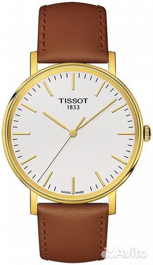 Коричневый кожаный ремешок Tissot T600039640 19/18