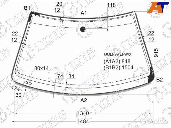 Стекло лобовое volkswagen golf