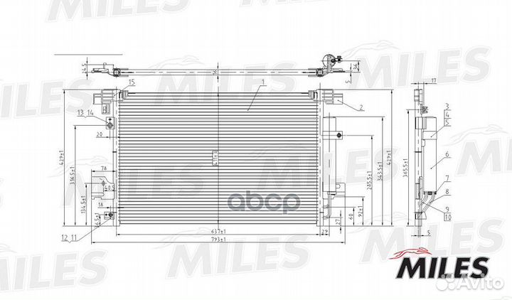 Конденсер mitsubishi lancer / outlander 1.5-2.4