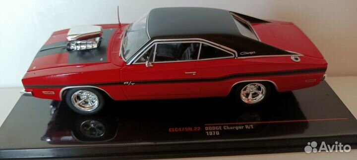 Dodge Charger R/T 1970 Red/Black 1-43 IXO CLC475