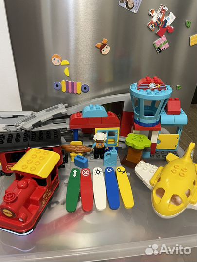 Lego дупло поезд на паровой тяге и самолет