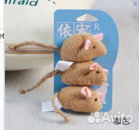 Игрушка для кошек мышки с кошачей мятой