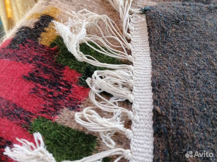 Ковёр безворсовый. Килим. Шерсть. Винтаж