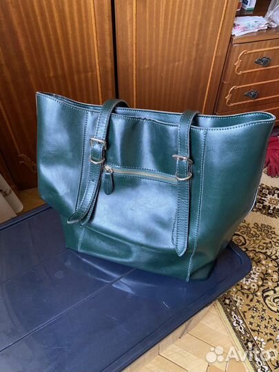 Сумка вместительная экокожа 40х32см