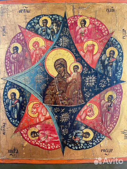 Неопалимая купина ковчег 19 век икона