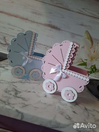 Коляски для сбора денег на мальчика и девочку