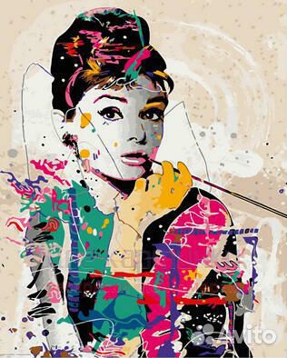 Картина по номерам 40x50 Модница делает макияж