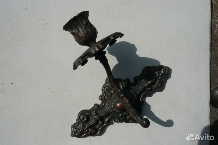 Подсвечники под бронзу винтажные и дверная ручка