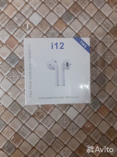 Беспроводные наушники i12 TWS с анимацией