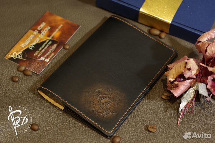 Кожаная обложка на паспорт, автодокументы, военник