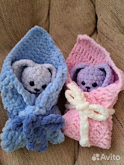 Мягкие игрушки и корзинки из трикотажной пряжи