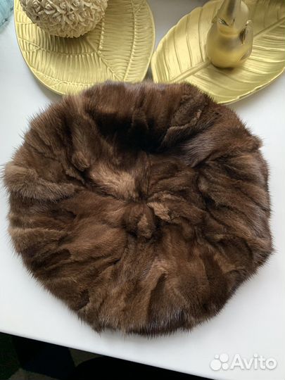 Норка Овчина Шапка Берет Воротник новые