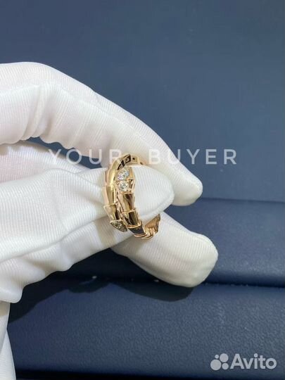 Кольцо bvlgari serpenti с бриллиантами